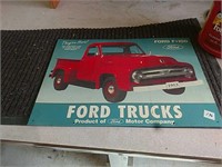 Ford trucks metal sign with 1953 Ford F100 p