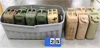 (8) Assort. Jerry Cans, Water & Gasoline