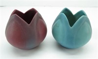 Pair of SIGNED Van Briggle Tulip Art Pottery Vases