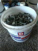 Bucket of miscellaneous bolts