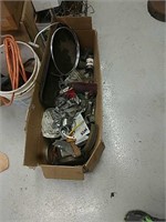 Box of miscellaneous car parts