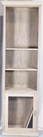 PAIR OF DISTRESSED WOOD BOOKCASES WITH GRILL DOORS