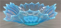 FOSTORIA "HEIRLOOM" Blue Opalescent Console Bowl