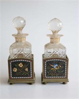 Good pair of French cloisonne enamel perfume