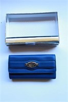 As new Oroton ladies blue leather purse
