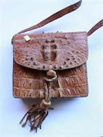 Vintage ladies crocodile skin handbag,