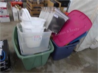 Lot of totes and containers