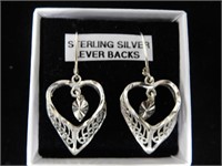 Jewelry - Earrings - heart shaped filigreed
