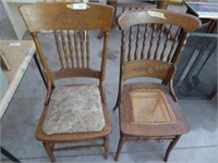 3 wood chairs