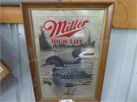 Miller "Loons" beer mirror