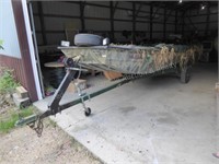 1973 15' aluminum flat bottom boat w/trailer