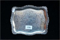 Small antique Russian silver tea serving tray