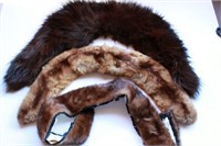 Collection of 3 vintage fur collars,