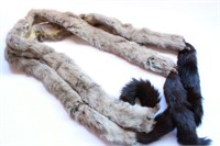 Vintage mink fur scarf with tails etc
