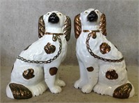 Antique Staffordshire Porcelain Spaniel Dogs