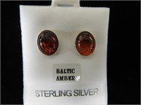 Jewelry - Earrings - Baltic Amber in Sterling