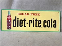 ca. 1940's NOS Diet-Rite Cola Embossed Metal Sign
