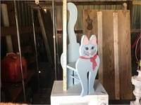 Wooden Painted Cat Plant Stand