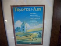 Framed and matted TravelAir Advertisement