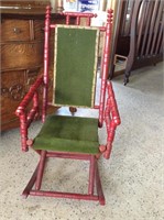 Antique Victorian Spool Folding Rocking Chair