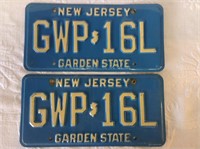 Matching Pair of Vintage New Jersey License Plates