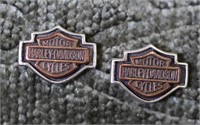 Sterling Silver Harley-Davidson Shield Earrings