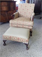 Vintage Arm Chair & Matching Ottoman