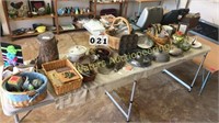 Contents of Table- Kitchenalia, Baskets, Decor &