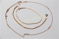 10K GOLD - TWO BRACELETS AND ONE NECKLACE