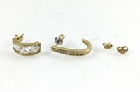 14k Diamond Earring & 10k Gold Earring