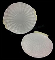(2) Belleek Neptune Clam Shell Plates