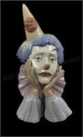 Lladro Porcelain Jester Clown Head Bust 5129