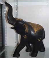 Carved Painted Wooden Elephant