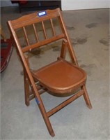 Vtg Child's Wood Folding Chair