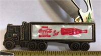 Coca-Cola Truck Inlaid Pearl Knife & Bottle Opener