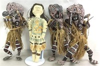 (4) South American Amazonian Tribal Dolls