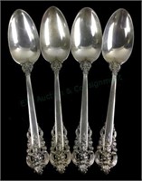 (4) Wallace Grande Baroque Sterling Silver Spoons