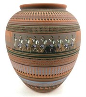Ben Billy Navajo Etched Pottery Vase
