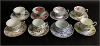 (8) China Teacups & Saucers