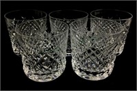 (5) Waterford Crystal Old Fashioned Glasses