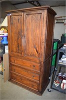 Rustic Barnwood Style Solid Wood Armoire w/ Drawer