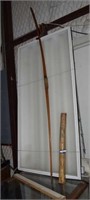 Vtg Wood Bow (No String) and a Rain Stick