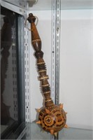 Hand Carved Hand Painted Decorative Wooden Mace