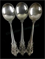 (3) Wallace Grande Baroque Sterling Silver Spoons