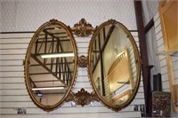 Double Oval Ornate Wall Mirror