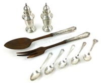 Assorted Utensils & Sterling Silver S/p Shakers