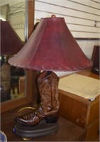 Coybow Boot Shaped Lamp Base w/ Hide Shade