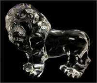 Val St. Lambert Crystal Lion Figurine