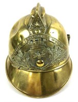 Ww1 French Brass Firefighter Helmet C. 1890-1918