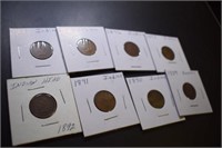 (8) Indian Head Pennies - Date Range